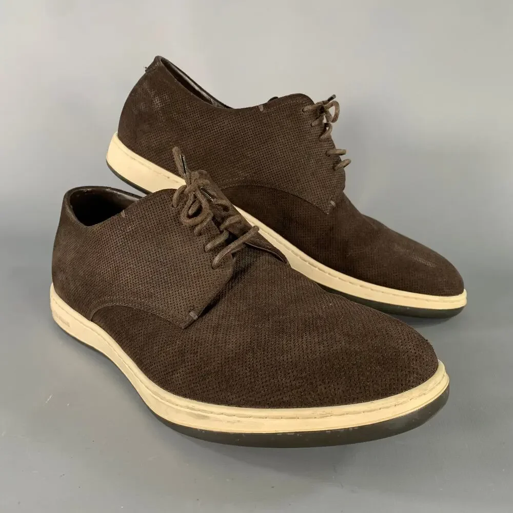 GIORGIO ARMANI Size 8 Brown Leather Oxford Lace Up Shoes